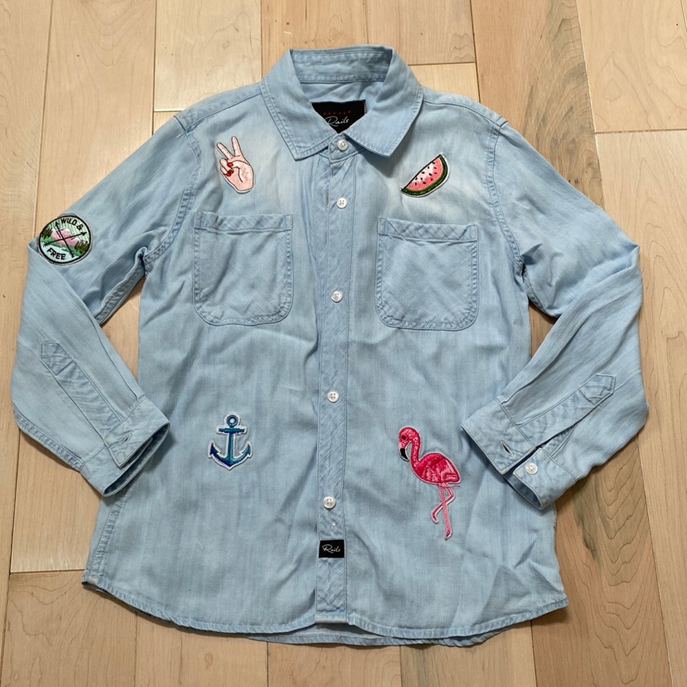 Rails girls California poppy patches soft lyocel shirt
